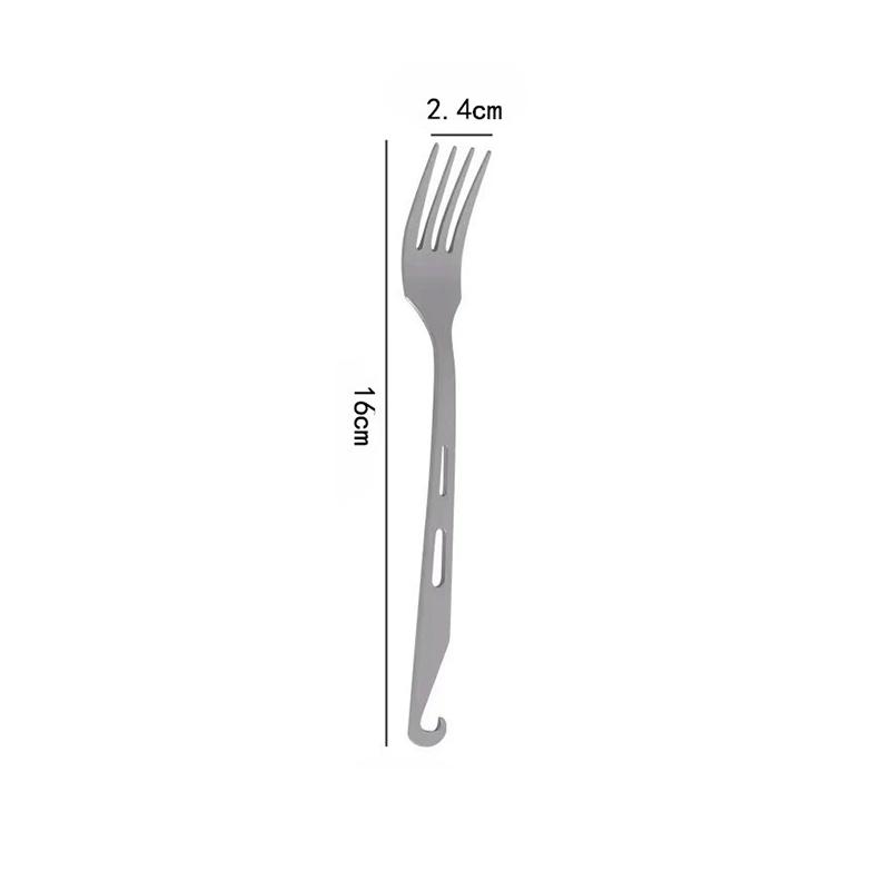 2 In 1 Outdoor Titanium Spoon Fork Spork Camping Tableware With Bottle Opener Portable Hiking Picnic Spoon Fork For Travelling