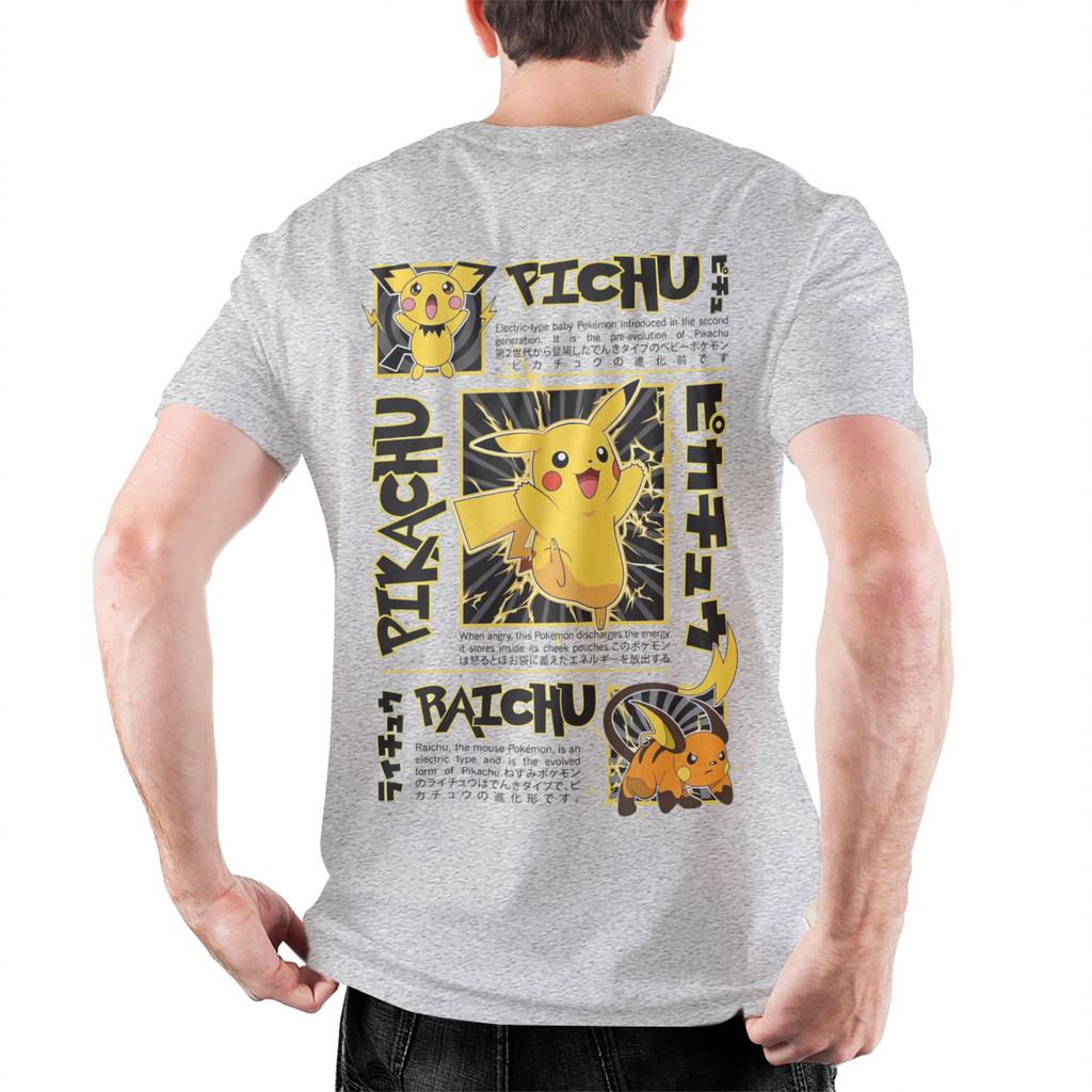 Retro Raichu T Shirt Men's Crewneck Short Sleeve Tops Shirts Summer Tops
