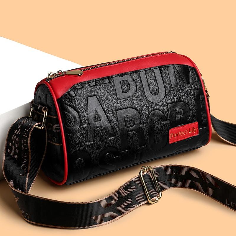 Stylish retro multi-compartment commuter versatile child and mother embossed women's shoulder messenger bag
