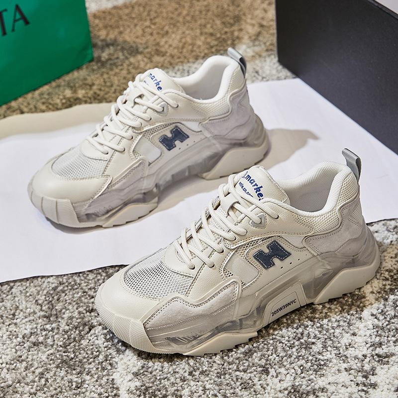 

Shoes women s spring and summer 2025 new sports running shoes platform casual leather women s shoes heightening flat dad shoes women 40