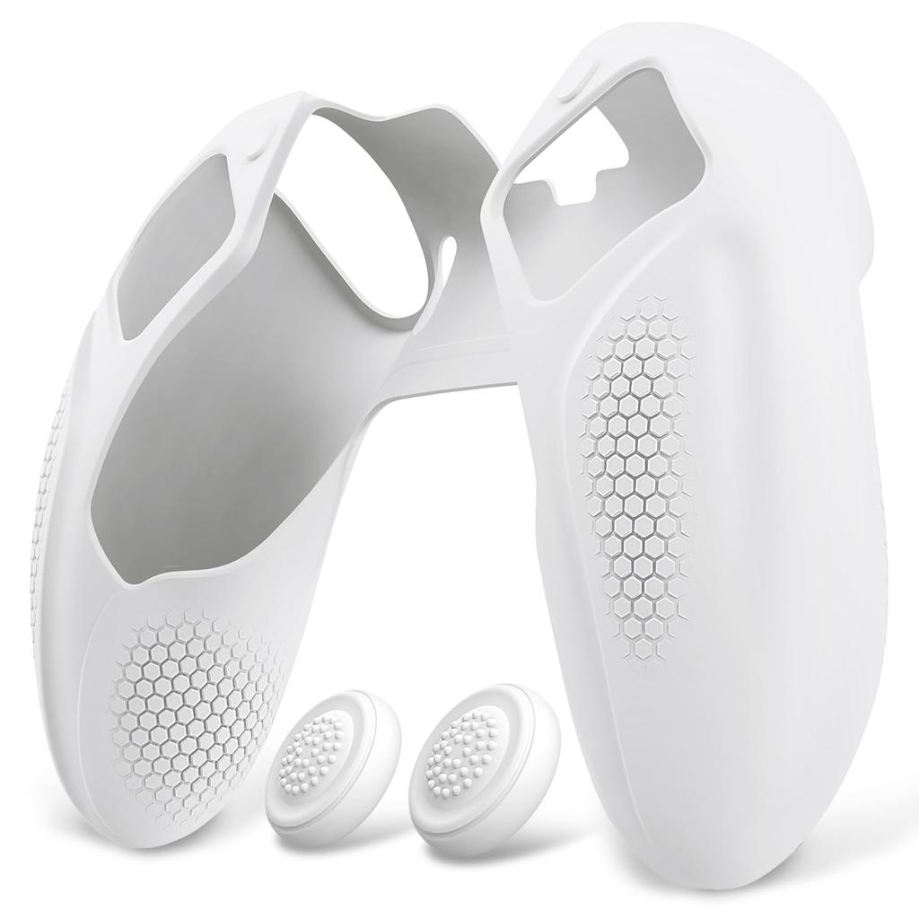 PlayVital Ninja Edition Open Design Silicone Cover Skin for PS5 Edge Ergonomic Protective Soft Rubber Case with Thumb Grip Caps for PS5 Edge Wireless