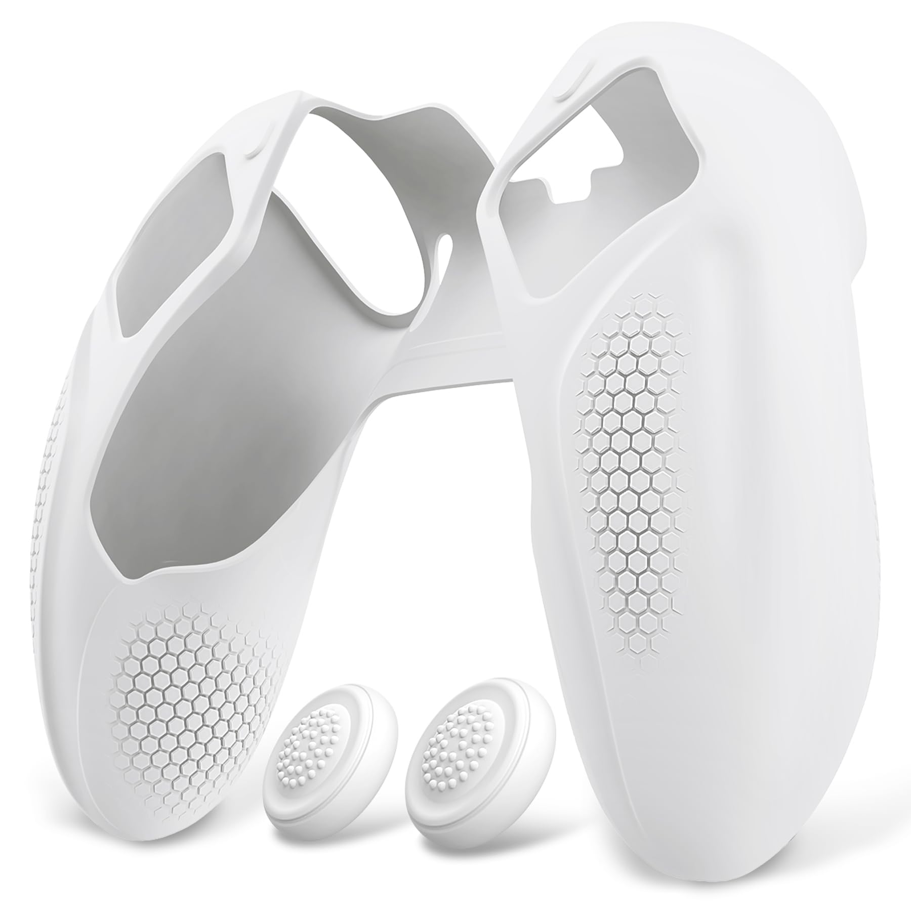 

PlayVital Ninja Edition Відкритий Дизайн Силіконова Накладка-Шкіра для PS5 Edge Ергономічний Захисний М який Гумовий Чохол з Ковпачками для Великих Пальців для PS5 Edge Бездротовий білий