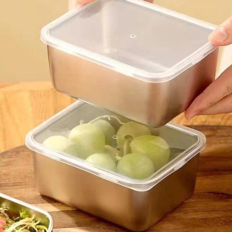 Reusable Stainless Steel Food Tray Smooth Rectangular Kitchen Container for Prep Storage Serving and Dining Use