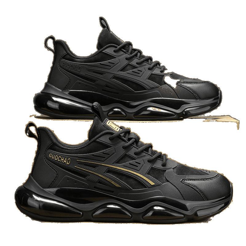 Summer Breathable Mesh Casual Putian Sports Shoes Air Cushion Shock Absorption Heightening Black Dad Tide Shoes