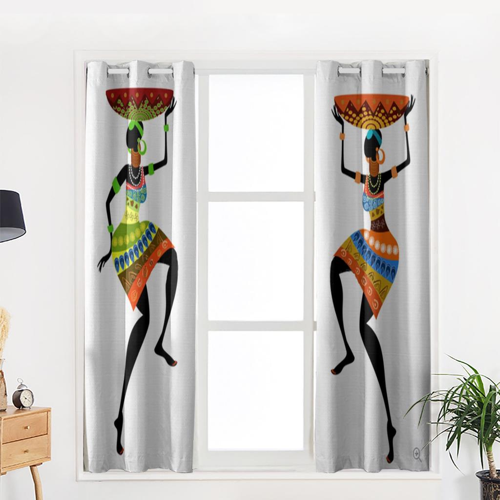 Africké ženy okenní závěsy do obývacího pokoje dětská ložnice Ošetření okenních rolet Kuchyňské závěsy