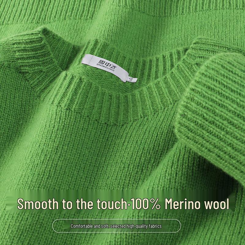 SNOWFLYING Women's 100% Lambswool Crew Neck Sweater