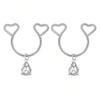 2 Pezzi Anello Finto Capezzolo a Forma di Cuore con Pendente Acciaio Inossidabile Anelli per Capezzoli Senza Perforazione Clip On Anelli per Capezzoli Piercing Finto per il Corpo