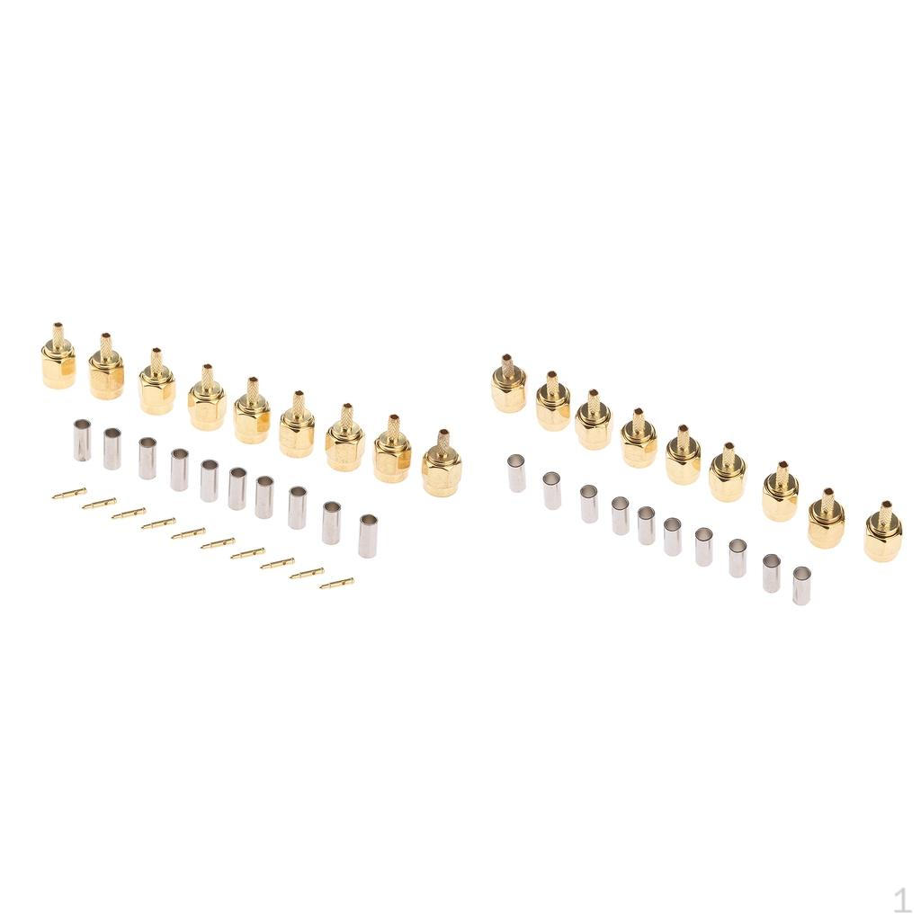 20Pieces Connector Plug Pin Crimp for RG316 LMR100 RG174 RF