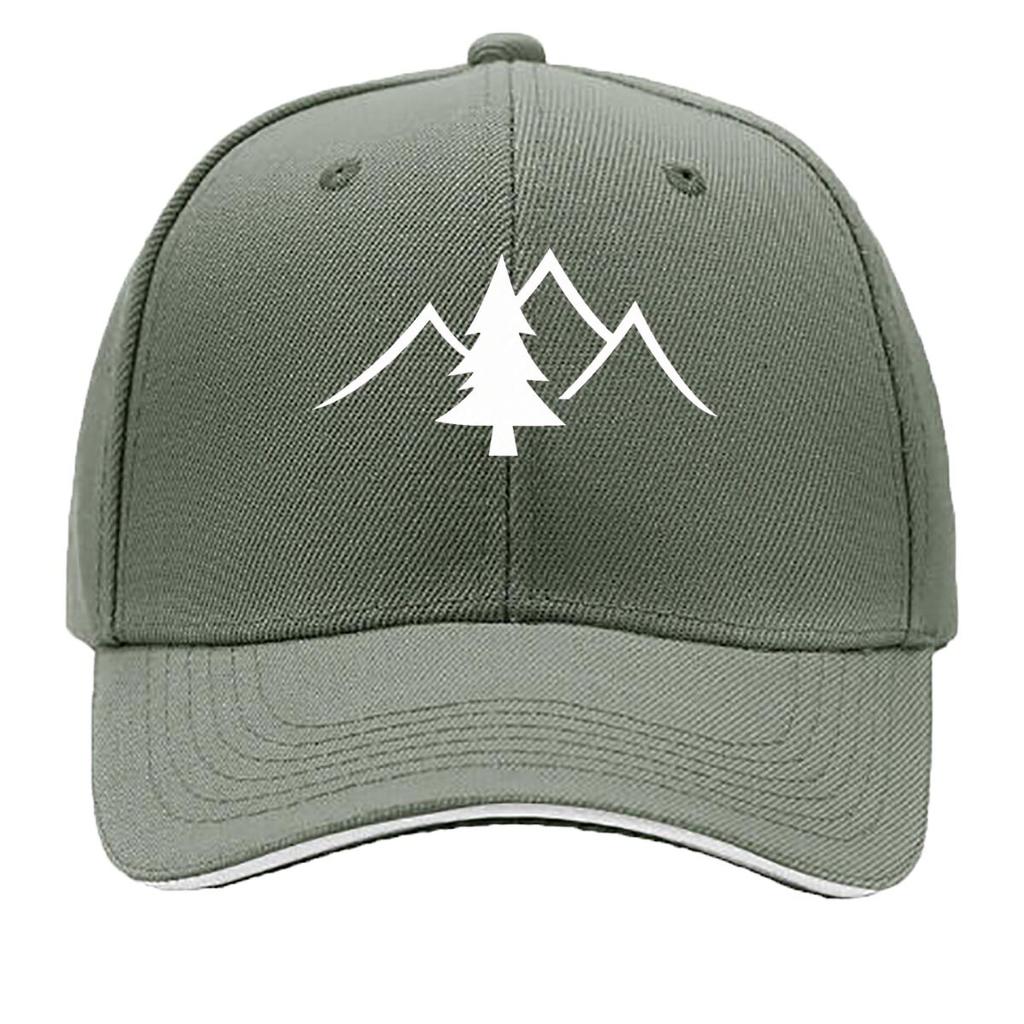 Mountain Pine Forest Camouflage Silhouette Graphic Sandwich Baseball Cap Sun Cap Outdoor Workouts Hat