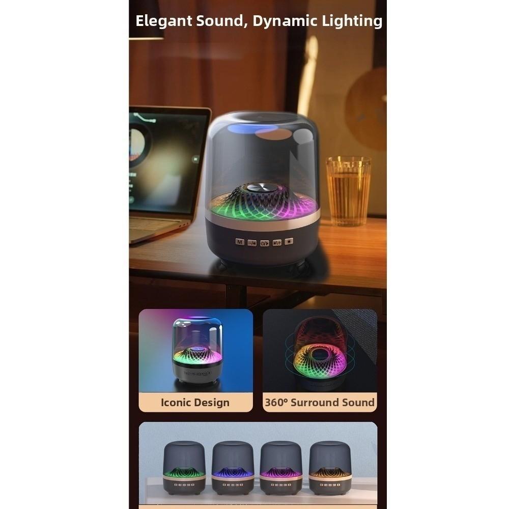 Bluetooth 5.4 HiFi Stereo Speaker Portable Night light Wireless Soundbar Subwoofer Multifunctional TWS Colorful Breathing Light