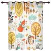 3D Cartoon Forest Animal Tree Fox Bear Rabbit Child Window Curtains Curtains for Living Room Decorative Items Living Room 2Panel