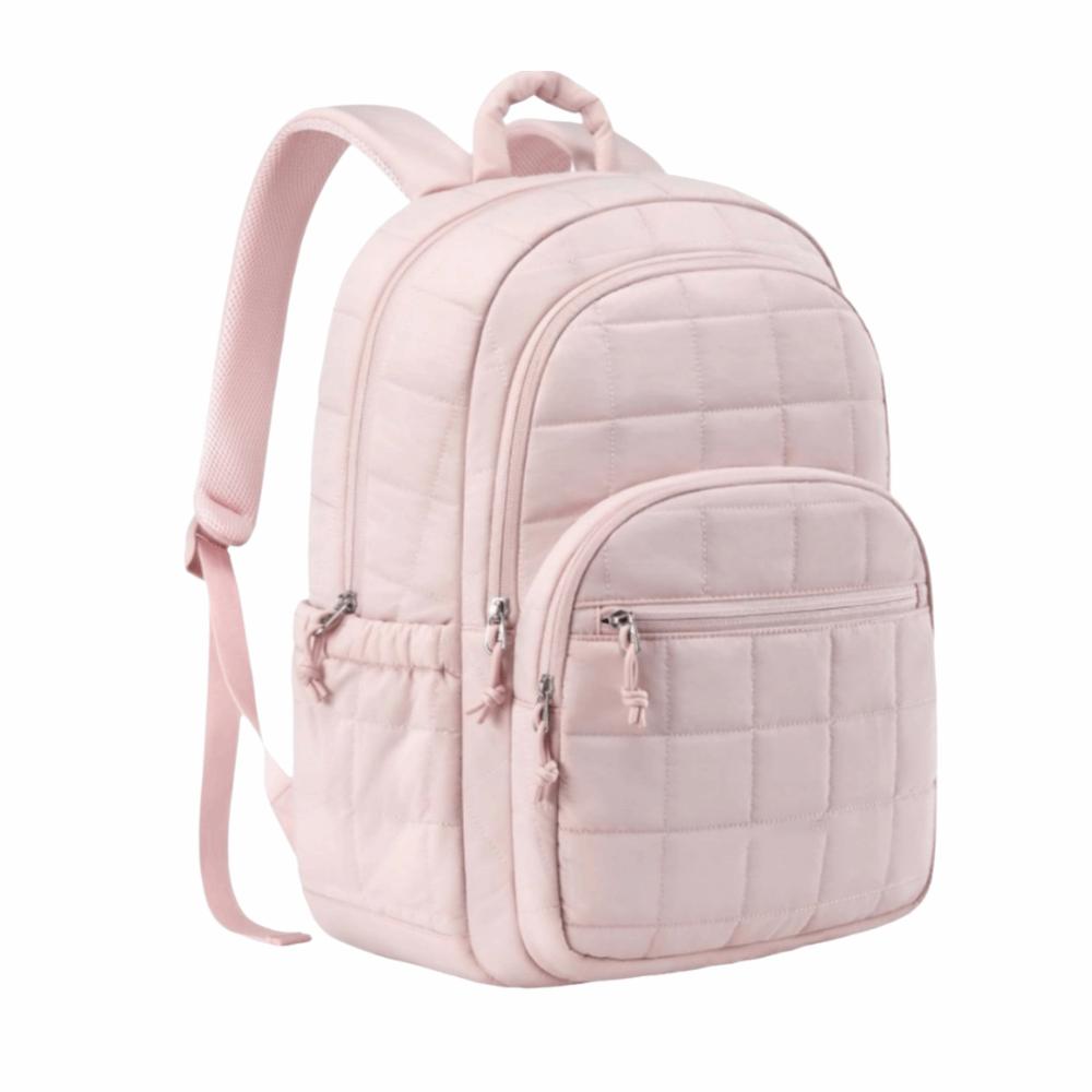 

Quilted Plaid Students School Bags Creative Cartoon Shoulder Bag Daily Use розовый