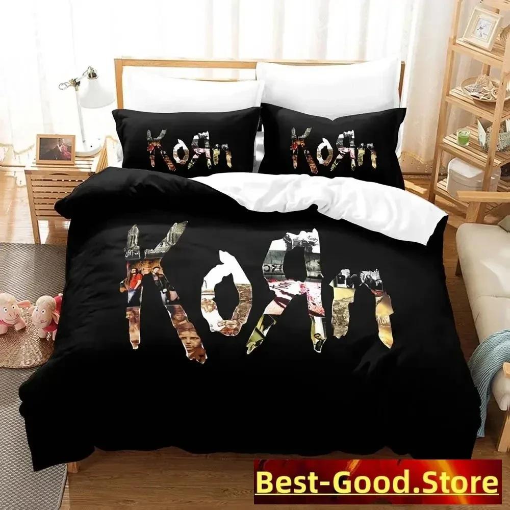 

Korn rock Bedding Set Printed Bed Set With Pillowcase Bed Duvet Cover Soft Single Double Queen Super King Size Bedroom EU SK(260*220cm)3pcs