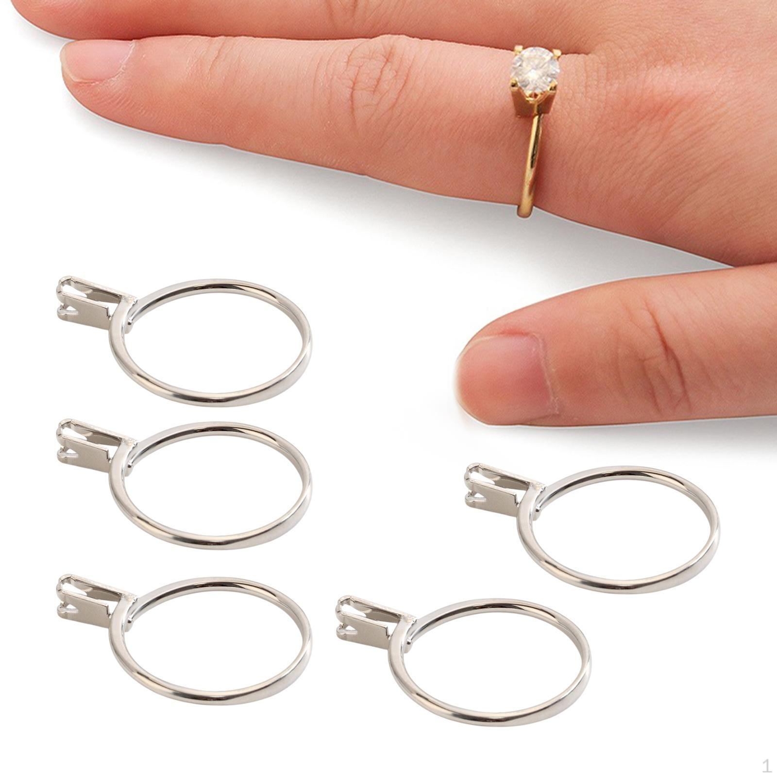 

5 шт. Инструменты для примерки обручальных колец, держатель для драгоценных камней, профессиональный, простой в установке камень Length 3.1cm серебряный