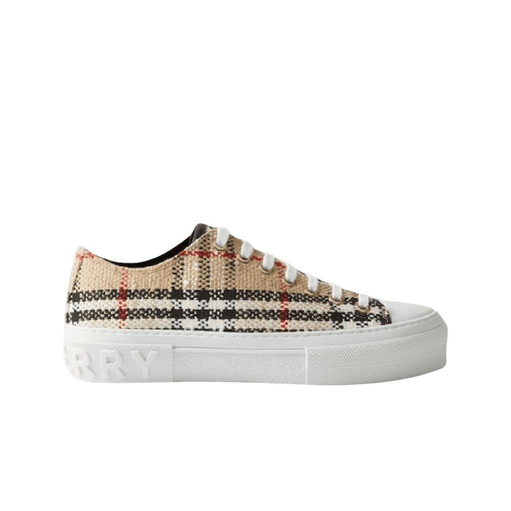 (w) Burberry Vintage Check Boucle Sneakers Archive Beige