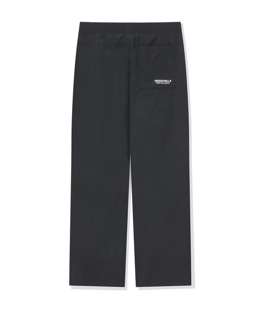 BEENTRILL Essentials Small Logo Woven Track Pants (Black)