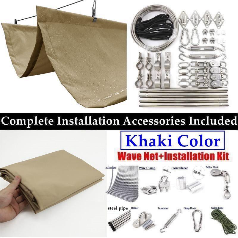 Width 2m Rainproof And HDPE Wave Telescopic Sail Garden Retractable Awning Sun Shade Screen Balconoy Shed With 15mm Steel Pipe