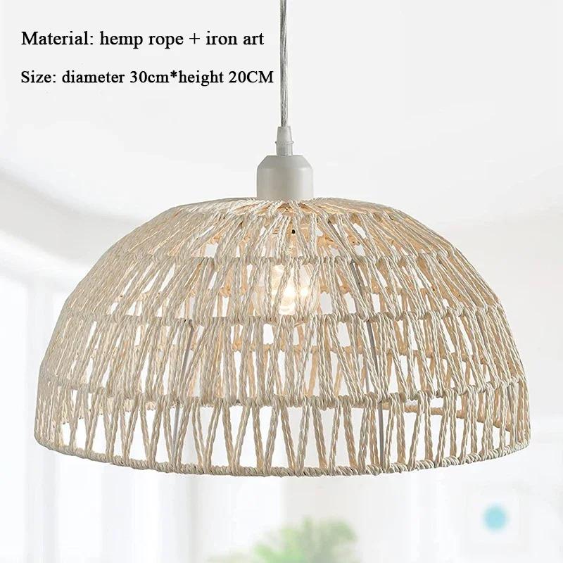 

Japanese-style Hemp Rope Chandelier Homestay Pastoral Restaurant Tea Room Bar Bedroom Livingroom Zen Handmade Lamp Pendant Light without light bulb