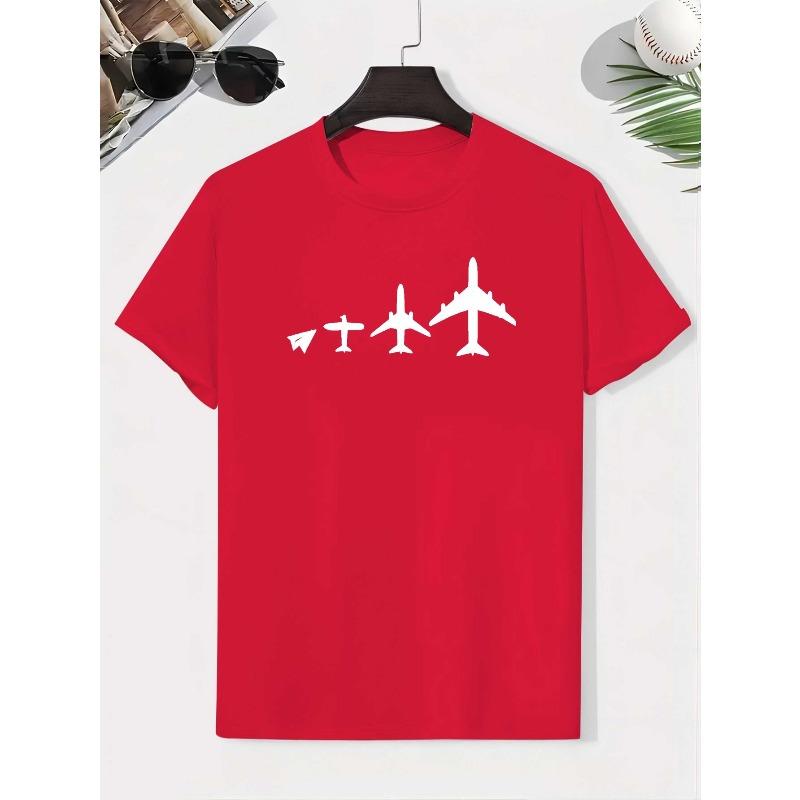 European sizes Paper Plane Airplane Growth Cotton Boys T-Shirt Creative T-Shirt, Casual Lightweight Comfortable Short Sleeve Top