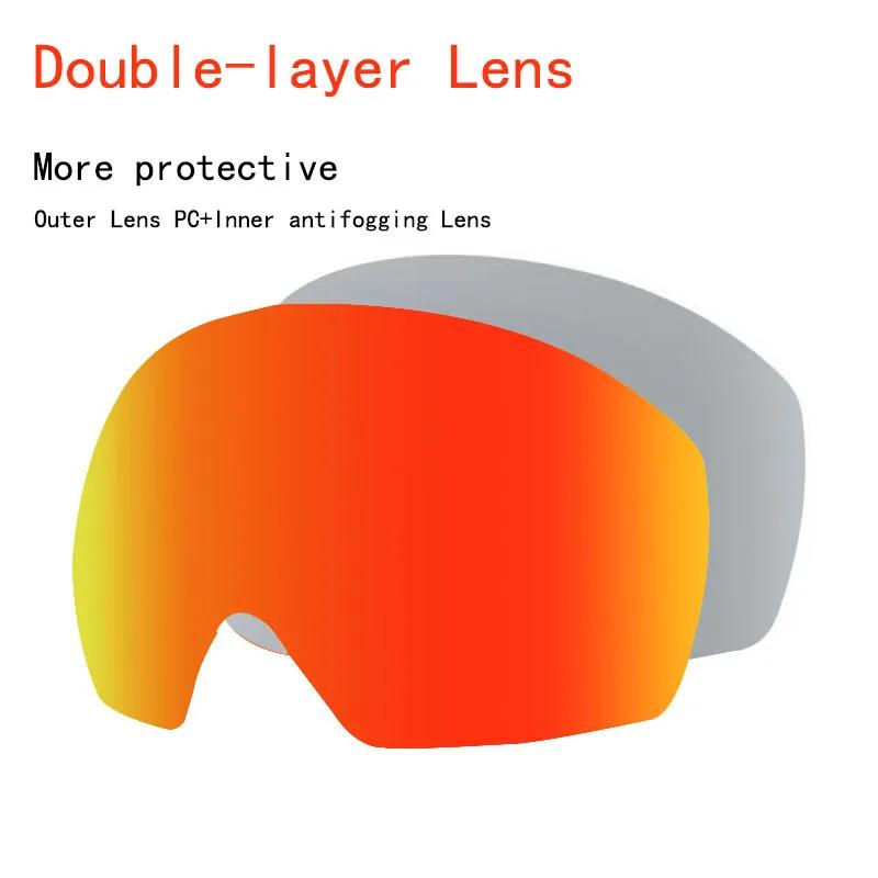 Aktualisierte Skibrille Doppellagig Herren Winter Warm Skibrille Anti-Beschlag UV-Schutz 400 Snowboardbrille Damen Ski Myopie Brille Brille