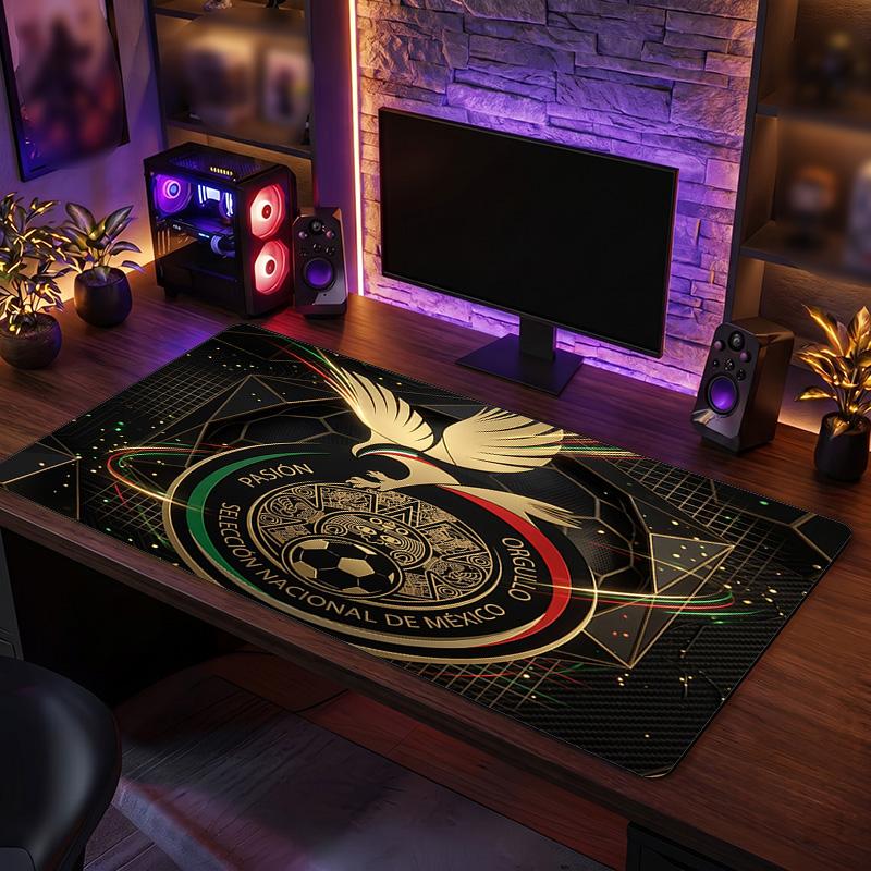 Mexico footbal Crest Mouse Pad, Extended Non Slip Rubber Desk Mat for Gaming Office Laptop Fan Gift