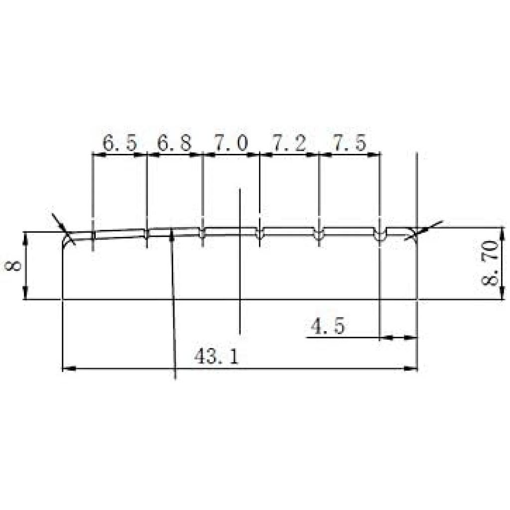 Guyker 43mm Guitar Nut - Pre-Slotted Brass Nuts Replacement Compatible with 6 String Electric Bass Guitar
