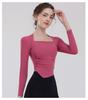 New Quick-dry Long-sleeved Top With High Elasticity, Nude-like Feel, Back Hollow-out, Slim-fitting, Sports Fitness Wear For Women