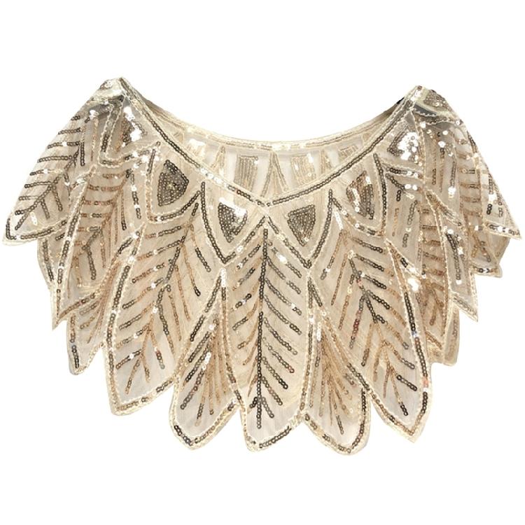 Sequins Flapper Shawl Costume Beadwork Accessories for 20s Theme Party
