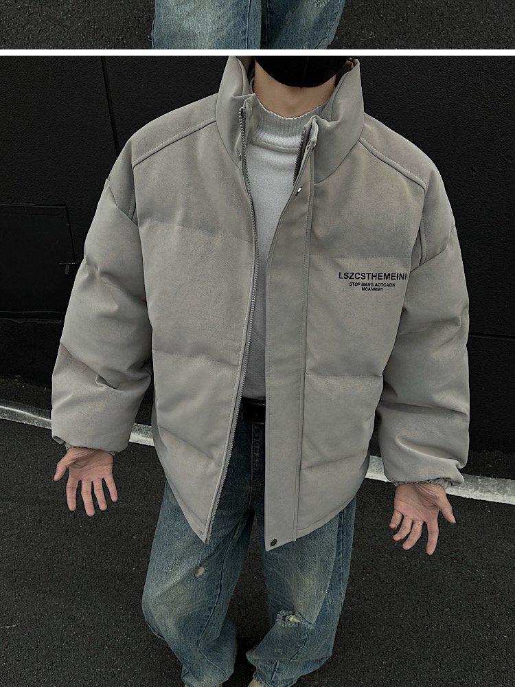 Men's American Style Winter Leather Stand Collar Jacket – Thick, Cold-Resistant, Youth Outerwear.
