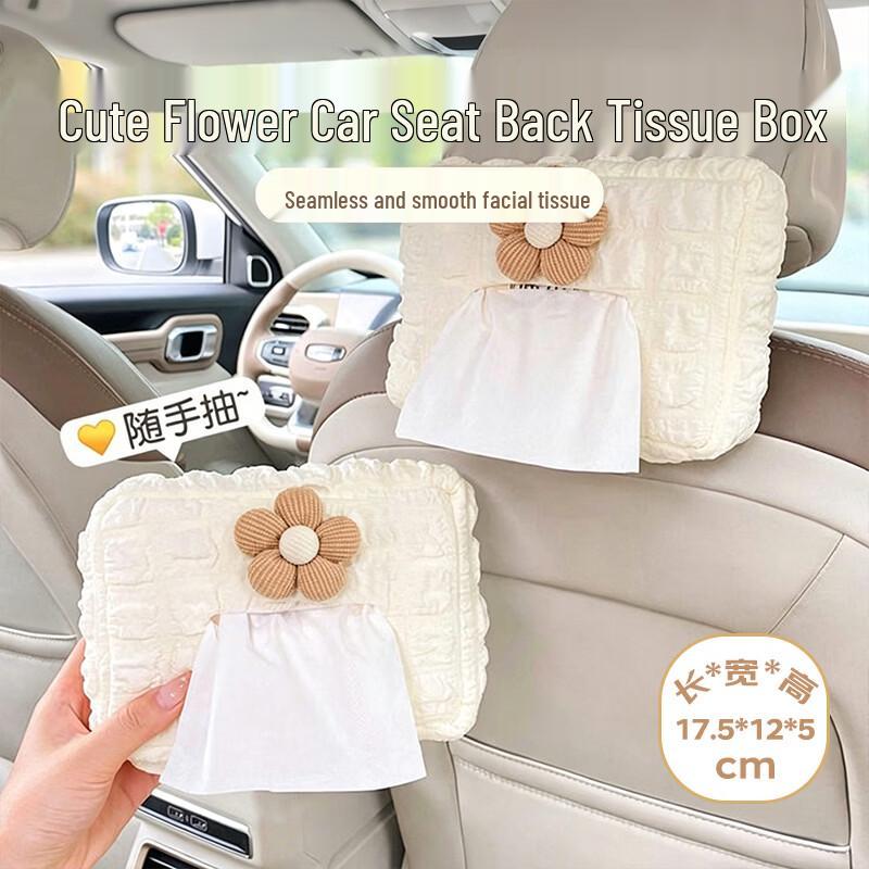 Cartoon Flower Car Back Seat Hanging Tissue Box