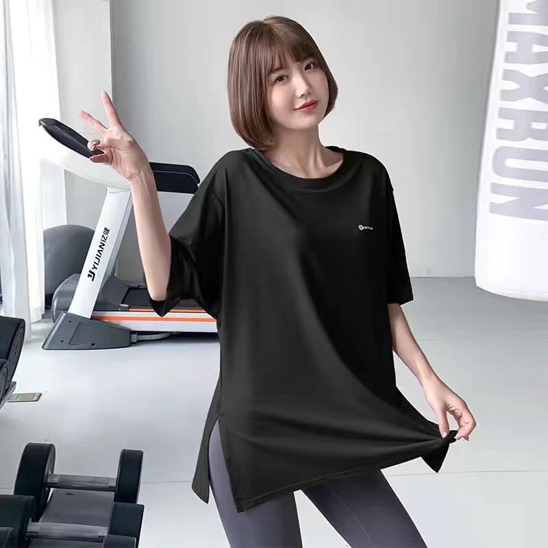 Женская футболка для йоги больших размеров с эффектом похудения и быстрой сушки - Удобная свободная посадка для фитнеса и бега 3XL