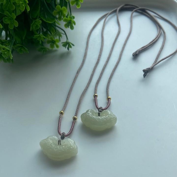 Аутентичный Натуральный Хэтяньский Нефрит Хэтяньский Нефрит Лотос Руйи Замок Кулон Vintage