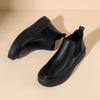 Bottes Chelsea en cuir pour homme doublées polaire, polyvalentes, décontractées, tendance, style britannique, chaussures pour homme, mode, cuir pédale, chaussures en coton