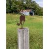 Rostige Katze Metall Gartenzaun Dekoration, Outdoor Rasenkunst Für Katzenliebhaber, Vintage Tier Silhouette Hofschild, Gartenparty Zubehör, Einfache Installation