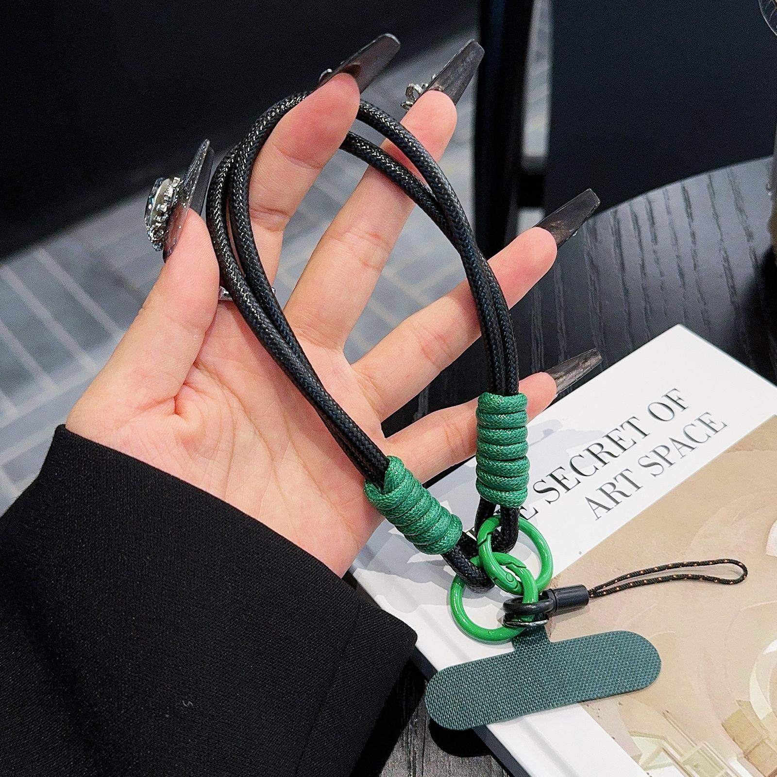 

New Bright Black Wax Mobile Phone Universal Lanyard Wrist Short Rope Smooth Texture Dirt Resistant Material Safety Lanyard Polyester / Nylon