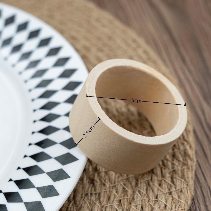Wood Napkin Rings Dining Table Napkin Holder Decorative Holiday Napkin Rings for Wedding Party Dinner Table Decoration