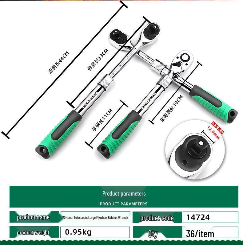 Teleskopische Ratsche Verlängerungsstange - 72 Zähne Schnell Drehmomentschlüssel für Autoreparatur