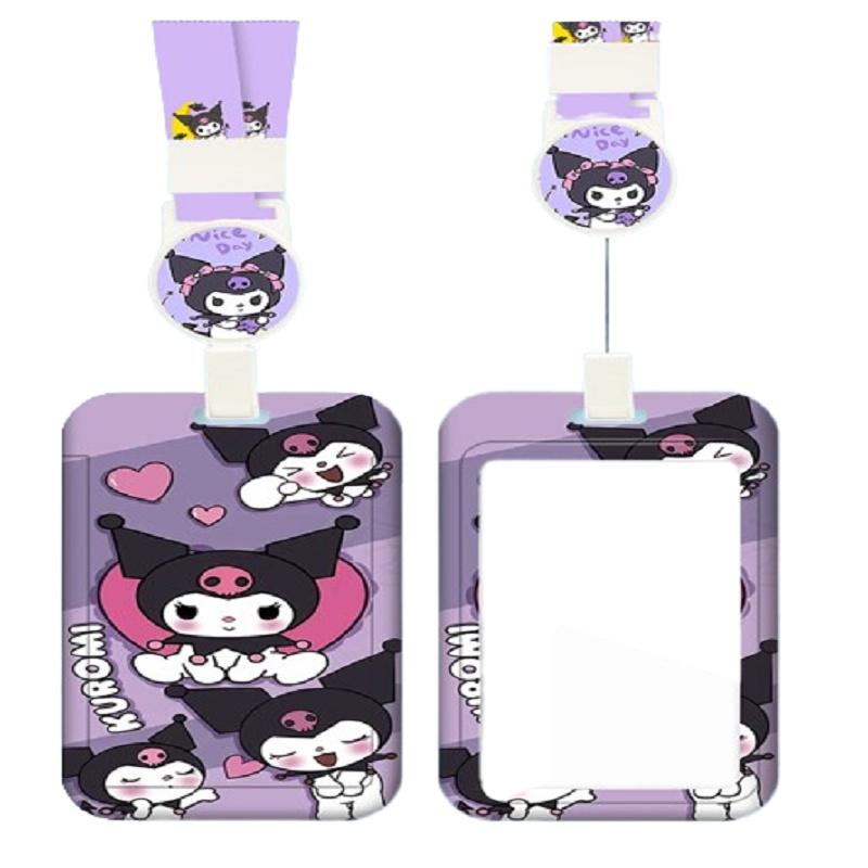 Креативный держатель для студенческого удостоверения личности с забавными персонажами и длинными шейными ремешками Kuromi