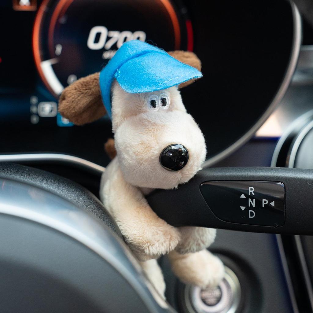 Cute Dog Head Plush Ornament for Car Interior Decoration