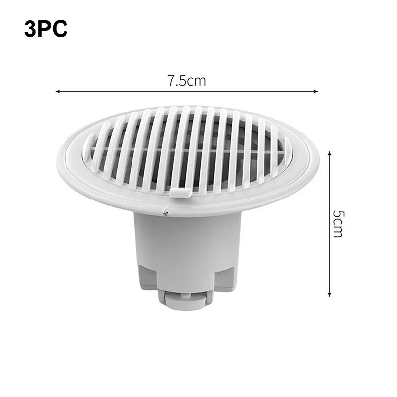

3pc Shower Drainer Stopper Anti Insect Cockroach Odor Hair Filter Household Kitchen Floor Drain Core Bathroom Accessories