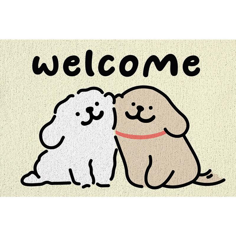Cartoon Dog Diatom Mud Floor Mat Welcome Carpet for Living Room Entryway Non-Slip Bathroom Shower Area Footpad Kitchen Decor Rug