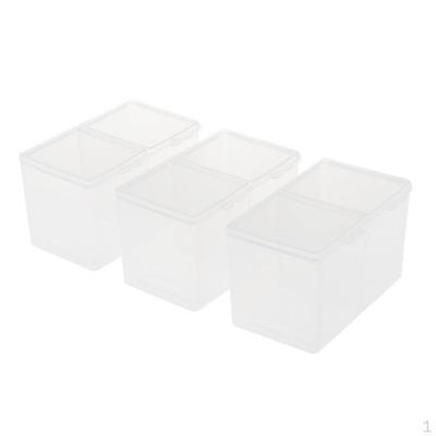 3 Pieces Organizer Boxes, Storage Box for Kitchen, Bathroom Or Office, Desk with Lid, 4