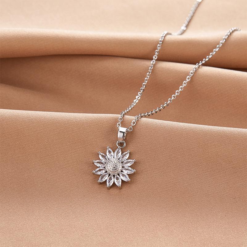 

Подсолнух Ожерелье Женское Простое Натуральное Универсальное Тренд Инкрустированный Кулон Цепочка на Ключицу Аксессуары