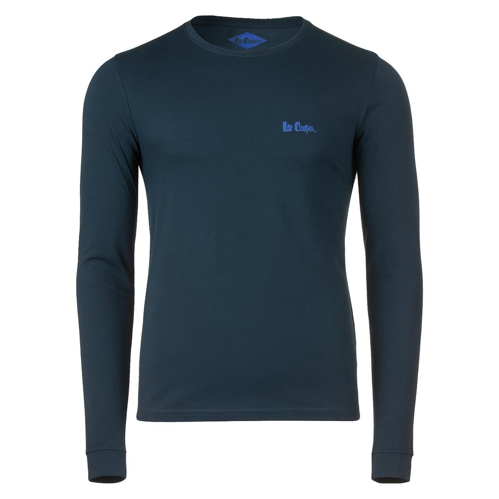 Lee Cooper Piżama Męska Bawełniana Długa Granat Niebieska Logo
