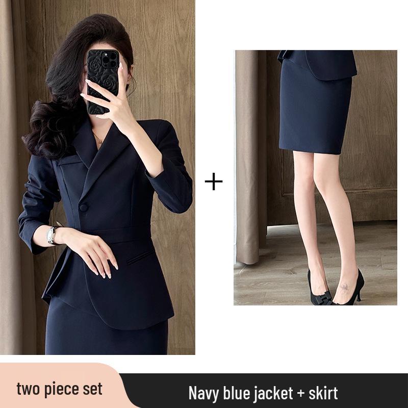 Women's Slim-Fit Ruffle Suit Set for Professional Spring Wear