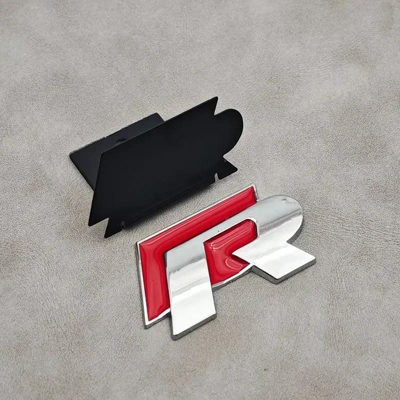 BSL1 Emblems 3D Metal R Line R Logo Front Grill Emblem Car Rear Trunk Sticker For Volkswagen VW R Line Golf 4 5 6 7 Touran Polo Acces ld2