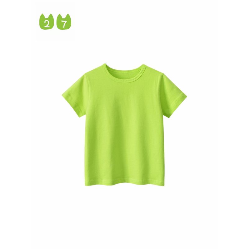 27Kids Children's Clothing Kids Short Sleeve T-shirt Clothes Summer Boys' round Neck Half Sleeve Tops Baby Boys' Pure Cotton Base