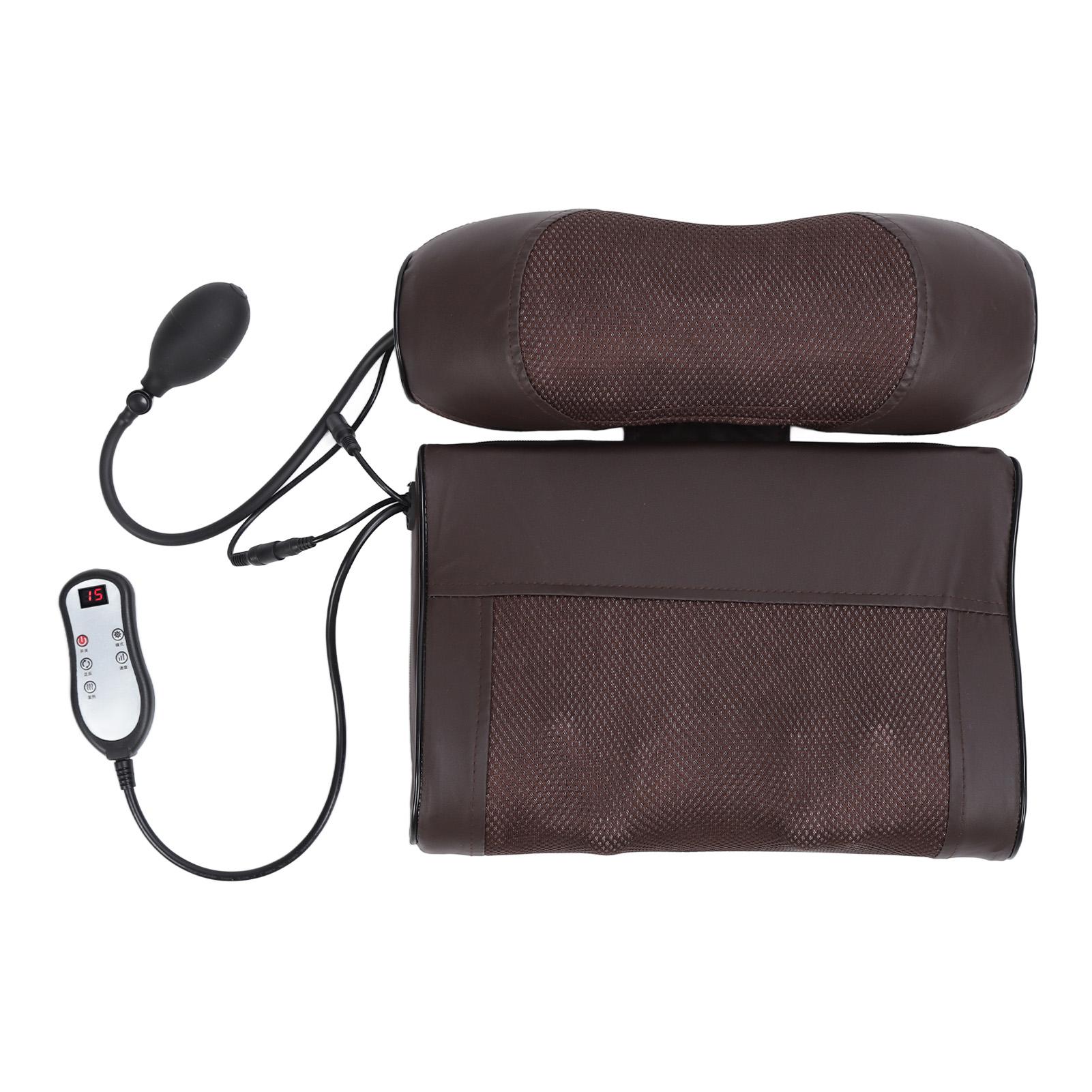 

3D разминающая массажная подушка с регулируемым давлением, бесплатная регулировка, массажная подушка для шеи, коричневая 100‑240 В EU Plug