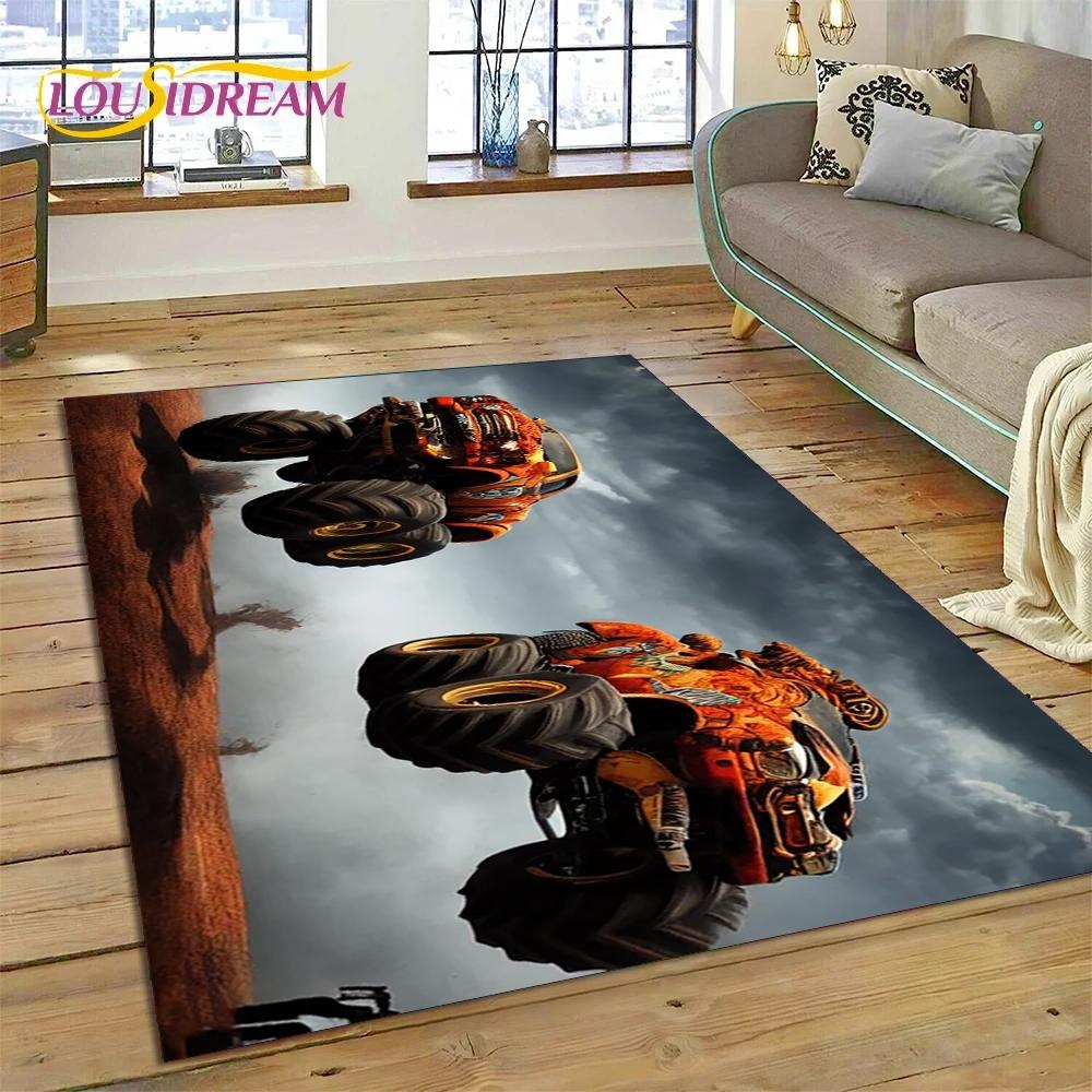 Monster Truck Monster Jam Cartoon Rug Carpet for Living Room Bedroom Home Decor,Floor Mat Non-slip Decoration for Sofa Doormat