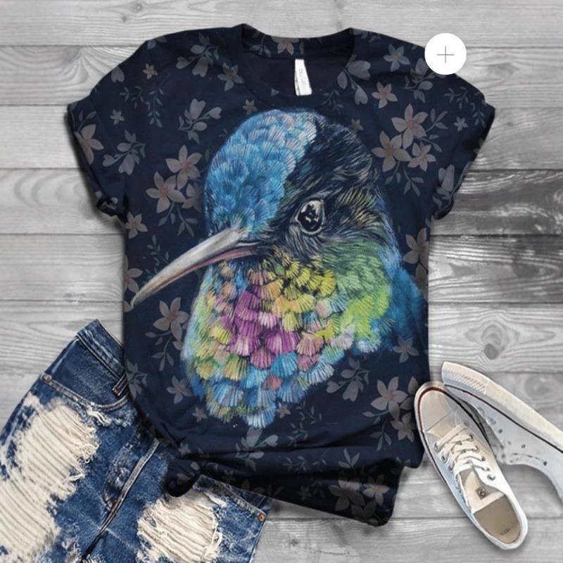 

Fashionable Trendy Casual Animal Pattern Round Neck Flying Sleeve T-shirt 6XL
